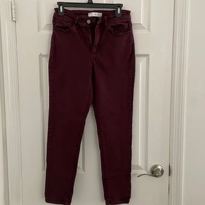 Kancan stretchy skinny jeans burgundy